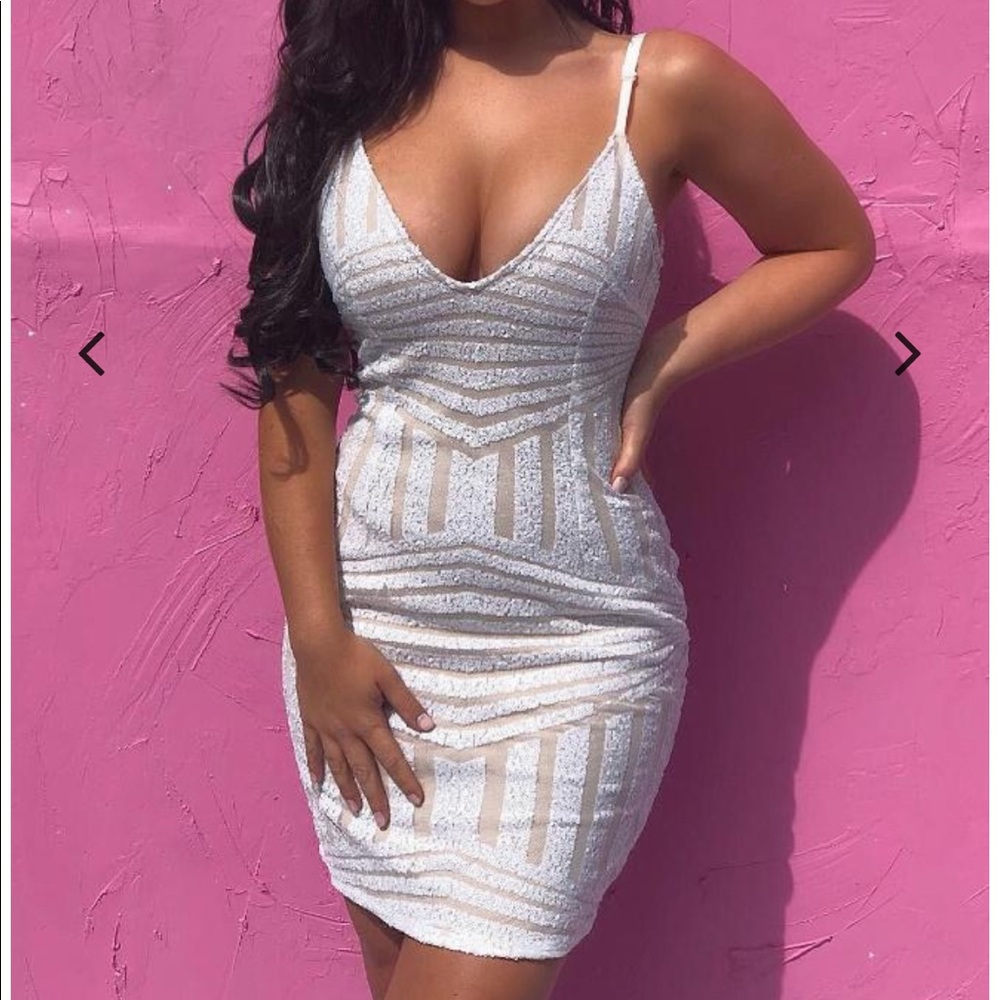 White Sequin Dress